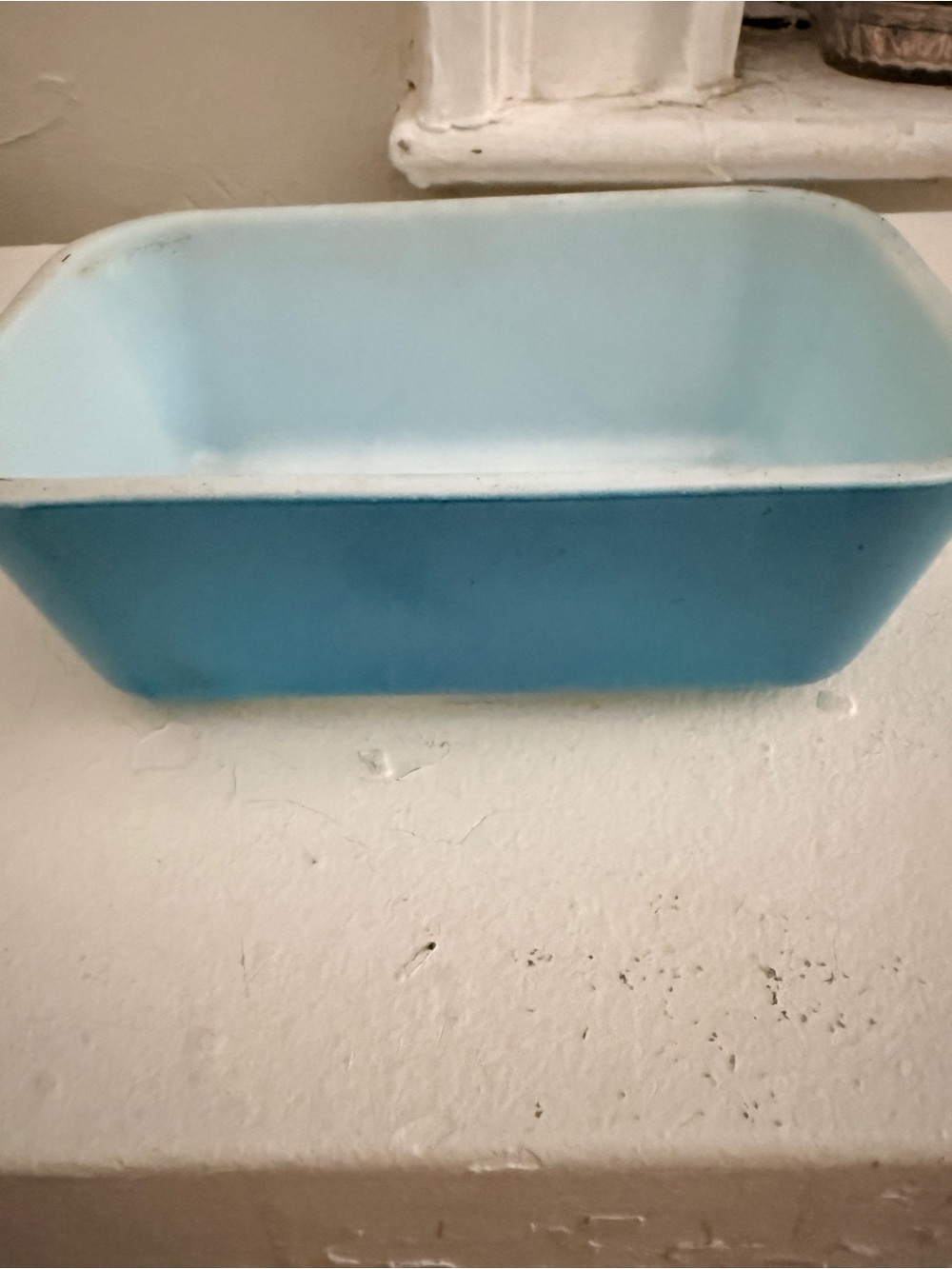 Vintage PYREX 502-B Blue Refrigerator Dish Milk Glass USA